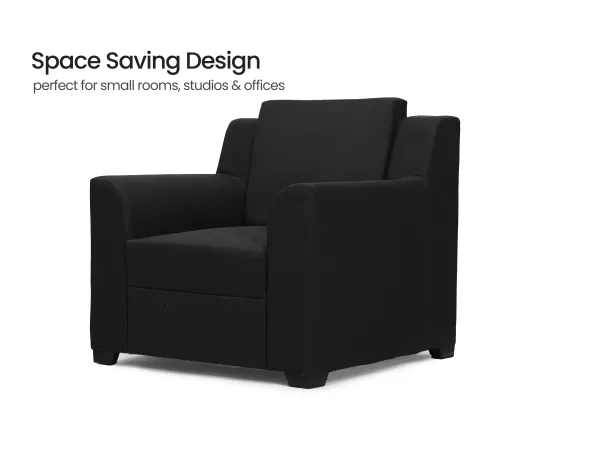 Erica Upholstered Single Seater Sofa in Charcoal Color